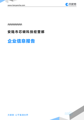 安陸市芯碩科技經(jīng)營部企業(yè)信息報(bào)告-天眼查